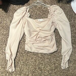 Crop puff sleeve top